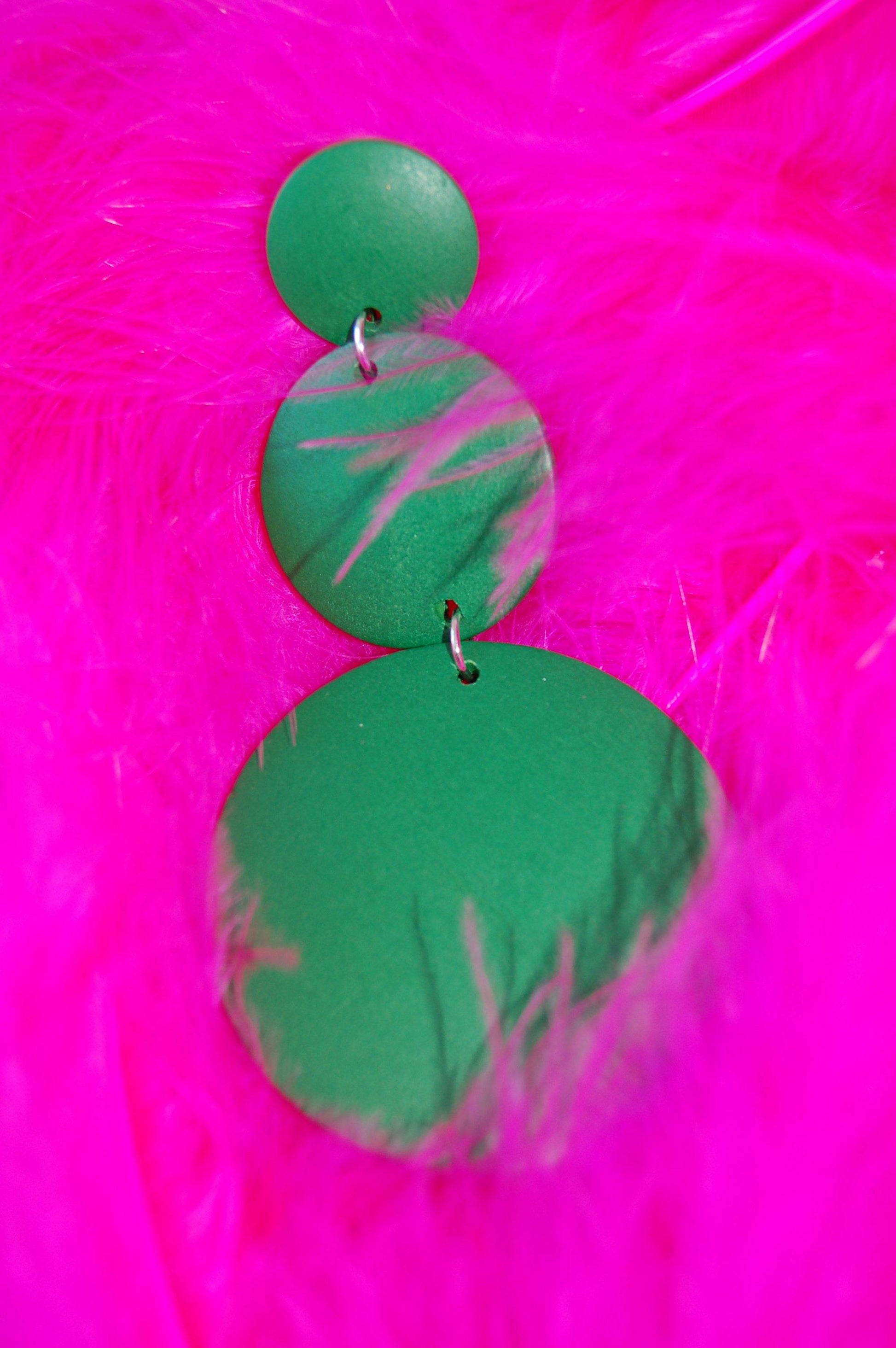 Boucle d'oreille pendante en bois verte tendance - SHANTHARY FASHION